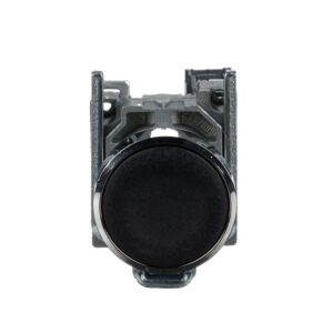 XB4BA21 | Push button, metal, flush, black, Ø22, spring return, unmarked, 1 NO
