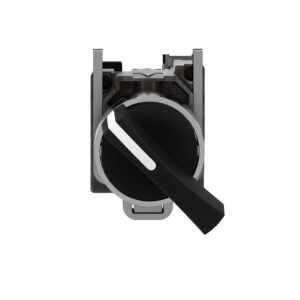 XB4BJ21 | Selector switch, metal ,black Ø22, long handle, 2 positions, stay put, 1 NO