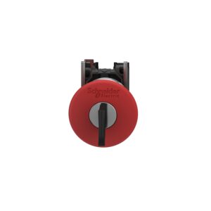 XB4BS9445 | Emergency stop switching off, metal, red mushroom, Ø40, Ø22, trigger latching key release, 1 NO + 1 NC