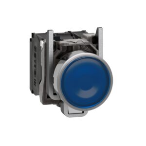 XB4BW36M5 | Illuminated push button, metal, flush, blue, Ø22, spring return, 230...240 V AC, 1 NO + 1 NC
