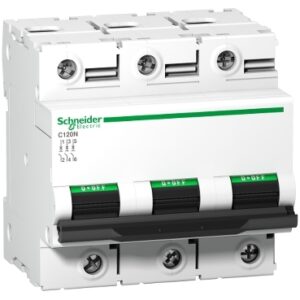 A9N18367 | Miniature circuit-breaker, Acti9 C120N, 3P, 100 A, C curve, 10000 A (IEC 60898-1), 10 kA (IEC 60947-2)