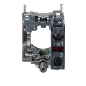 ZB4BZ102 | Single contact block with body/fixing collar, metal, screw clamp terminal, 1 NC