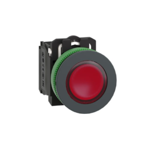 XB5FVM4 | Pilot light flush mounted, plastic, red, Ø30, plain lens with integral LED, 230...240 V AC