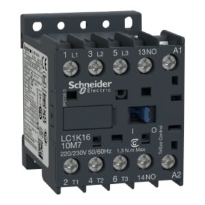 LC1K1610M7 | TeSys K contactor - 3P - AC-3 <= 440 V 16 A - 1 NO aux. - 220...230 V AC coil