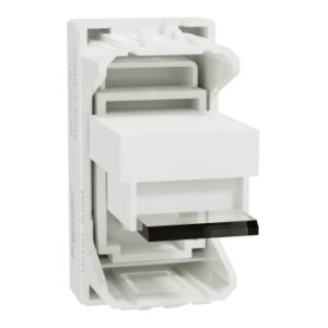 M3TB1_RJ4M | Telephone Outlet, Miluz E, 6 Pin, 4 Wire, mechanism with shutter, white