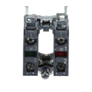 ZB4BZ105 | Single contact block with body/fixing collar, metal, screw clamp terminal, 1 NO + 1 NC