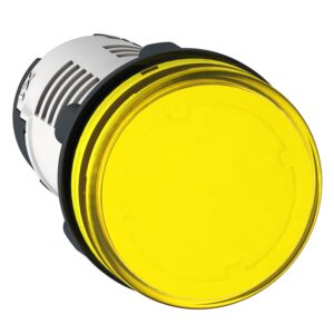 XB7EV05BP | Monolithic pilot light, Harmony XB7, plastic, yellow, 22mm, integral LED, 24V AC DC